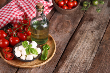 mini mozzarella cheese and tomatoes for salad