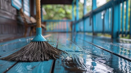Cleaning the porch sweep mop noticeable difference