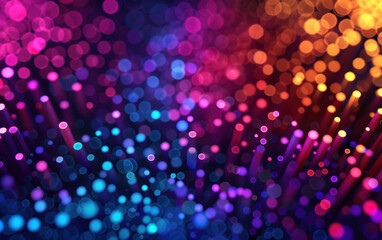 Colorful abstract bokeh background with vibrant multicolored lights creating a dynamic, festive atmosphere. Perfect for festive, holiday designs, or party themes.