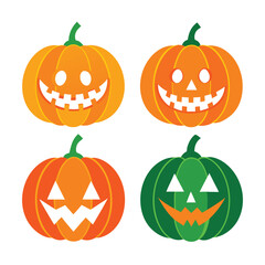 4 sets of unique Halloween pumpkin vector illustration art
