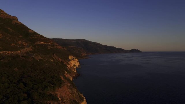 Aerial, Coastline At Piazzola per sa Mesa de sAttentu, Sardinia, Italy