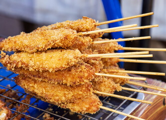 fried large shrimp as background.