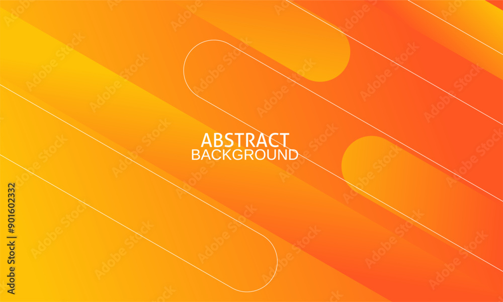 Fototapete orange rounded geometric shapes background. abstract geometric shapes. with white lines vector gradi