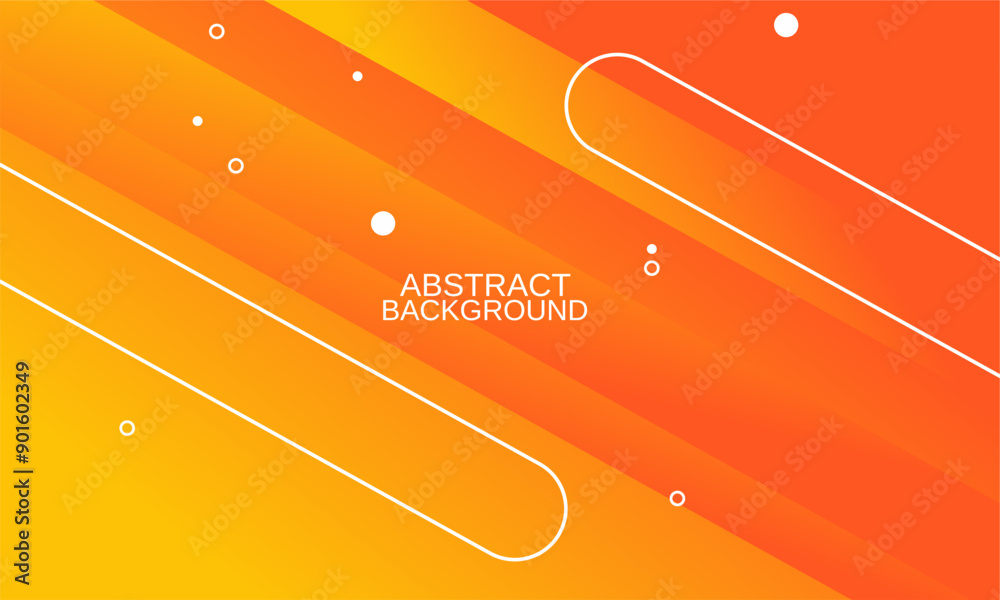 Fototapete orange rounded geometric shapes background. abstract geometric shapes. with white lines vector gradi