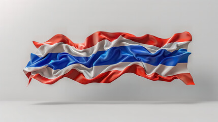 Obraz premium The Majestic Waving Flag of Thailand, Thailand flag on white background, national flag fluttering