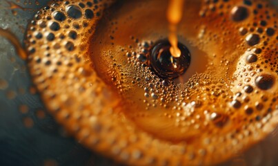 Fototapeta premium Closeup of coffee overhead shot professional color grad