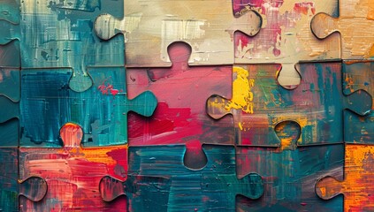 Playful colorful puzzle background with 133 colorful puzzles.