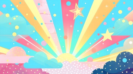 Fototapeta premium Vibrant Cosmic Burst of Color and Light in a Celebratory Explosion of Radiance and Fantasy