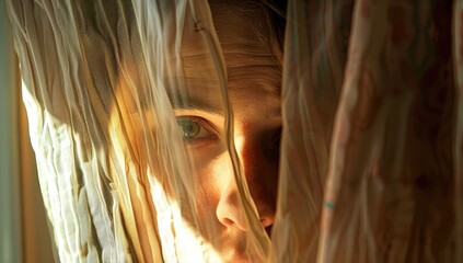 Mystery and Curiosity: Child Peeking