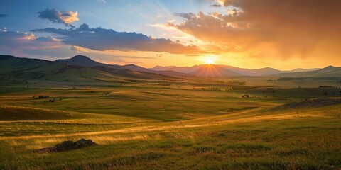 Sunset Over Rolling Hills