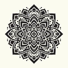 Mandala Decoration Flowers Silhouette Vector Illustration