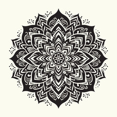 Mandala Decoration Flowers Silhouette Vector Illustration