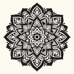 Mandala Decoration Flowers Silhouette Vector Illustration