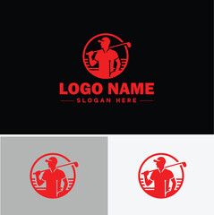 Golf apparel icon Golf clothing Golf attire Golf wear flat logo sign symbol editable vector