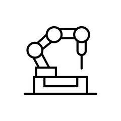 Medical robot line and glyph icon,