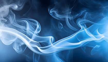 Fototapeta premium Abstract blue smoke light, smoke effect and fog on digital art concept, Generative AI.