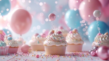 sweet festive background with a large wide empty space for birthday greetings 