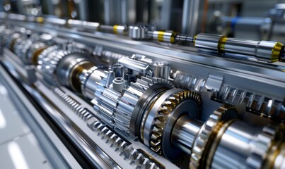 Fototapeta premium gears of a machine. This image can be used to illustrate the inner workings of a mechanical device