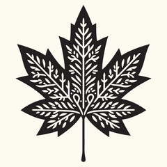 Maple Leaf Silhouette Vector Illustration