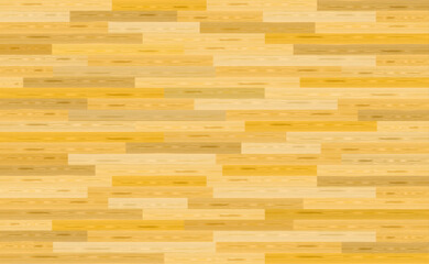 Wooden floor pattern and texture. Hardwood maple basketball court floor viewed from above. Vector  illustration EPS 10