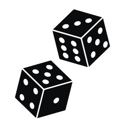 Pair of black dice to gamble or gambling. vector icon for casino apps and websites