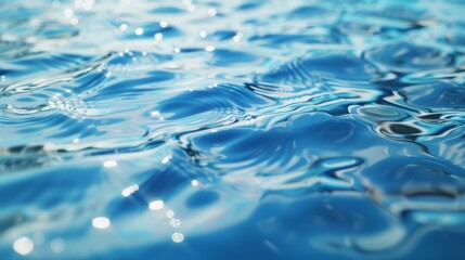 3d Blue water with ripples on the surface.