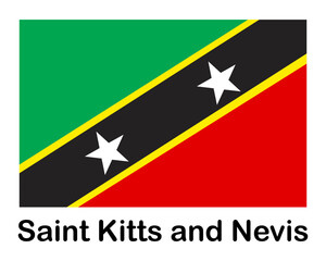 Saint Kitts and Nevis national flag. Banner, state symbol, flagpole.