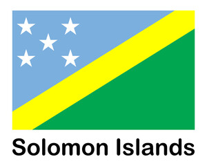 Solomon Islands national flag. Banner, state symbol, flagpole.