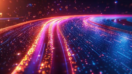 Fototapeta premium Bright, futuristic lines creating a sense of motion