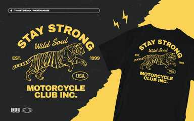 Vintage illustration of tiger vector t shirt design, vector graphic, typographic poster or tshirts street wear and Urban style