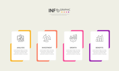 Business process process with presentation design with options system or workflow icons Vector illustration