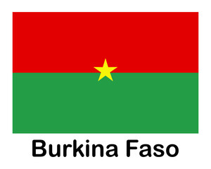 Burkina Faso national flag. Banner, state symbol, flagpole.