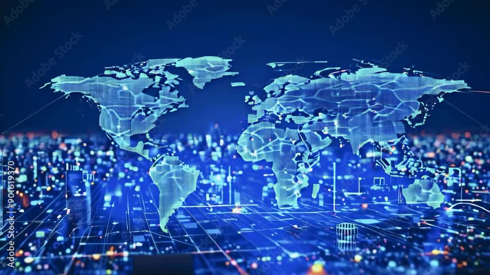 Poster digital background with cloud computing for data storage and transfer. cloud icon with data icon on 