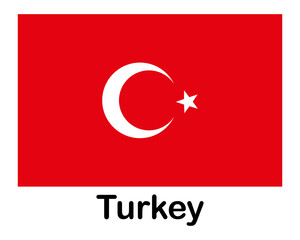 Turkey national flag. Banner, state symbol, flagpole.