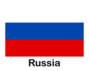 Russia national flag. Banner, state symbol, flagpole.