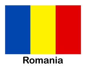 Romania national flag. Banner, state symbol, flagpole.