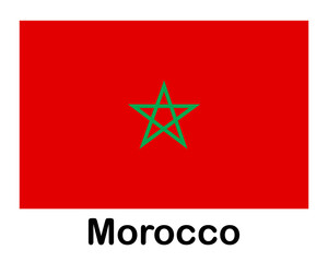 Morocco national flag. Banner, state symbol, flagpole.