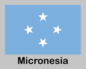 Micronesia national flag. Banner, state symbol, flagpole.