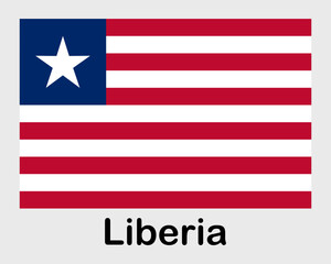 Liberia national flag. Banner, state symbol, flagpole.