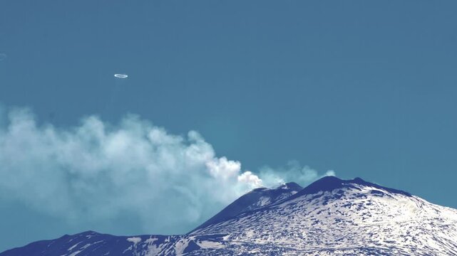 Etna Volcano Producing Smoke Rings, Sicily