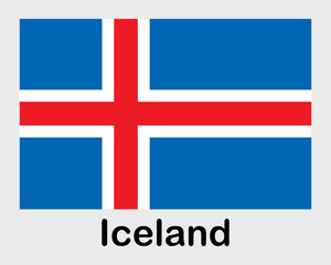 Obraz premium Iceland national flag. Banner, state symbol, flagpole.