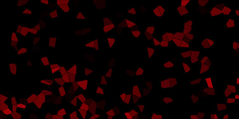 Dark red and black Broken Stained Glass Background with black lines. Voronoi diagram background. Seamless pattern with 3d shapes vector Vintage Illustration background. Geometric Retro tiles pattern
