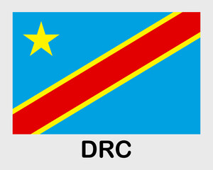 DRC national flag. Banner, state symbol, flagpole.