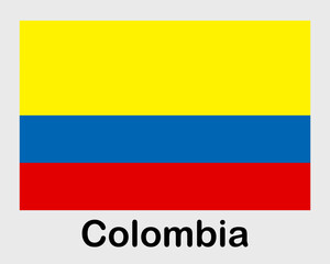 Colombia national flag. Banner, state symbol, flagpole.