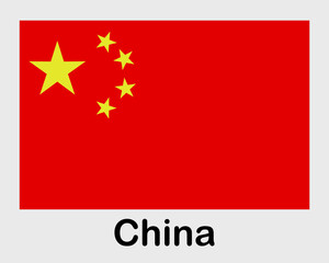 China national flag. Banner, state symbol, flagpole.