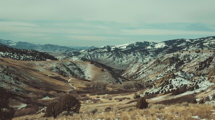snow covered mountains in winter