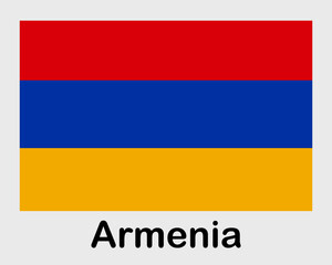 Armenia national flag. Banner, state symbol, flagpole.