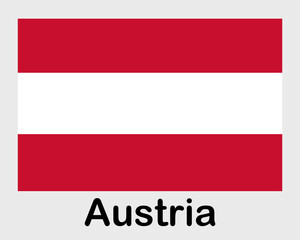 Austria national flag. Banner, state symbol, flagpole.