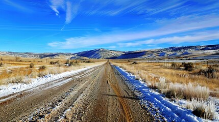 road in the snowy mountains