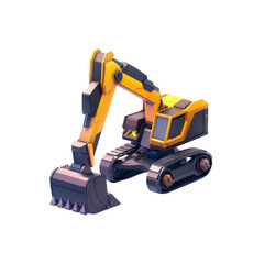 excavator icon 3d